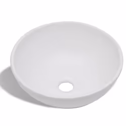 vidaXL Bathroom Basin with Mixer Tap Ceramic Round White Above Counter Sink - Additional view 5