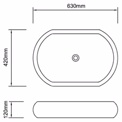 vidaXL Bathroom Basin with Mixer Tap Ceramic Oval White Above Counter Sink - Additional view 10