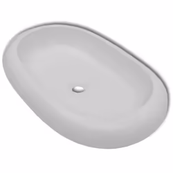 vidaXL Bathroom Basin with Mixer Tap Ceramic Oval White Above Counter Sink