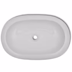 vidaXL Bathroom Basin with Mixer Tap Ceramic Oval White Above Counter Sink - Additional view 5