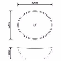vidaXL Bathroom Basin with Mixer Tap Ceramic Oval White Above Counter Sink - Additional view 10