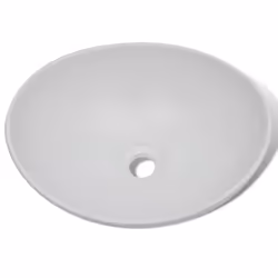 vidaXL Bathroom Basin with Mixer Tap Ceramic Oval White Above Counter Sink - Additional view 5