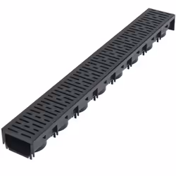 vidaXL Drainage Channels Plastic 4m with Grate Drain Liner Driveway Trench