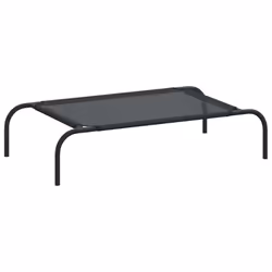 vidaXL Elevated Dog Bed Black S Textilene Puppy Breathable Sleeping Basket Mat