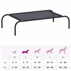 vidaXL Elevated Dog Bed Black S Textilene Puppy Breathable Sleeping Basket Mat - Additional view 7
