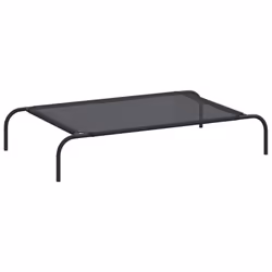 vidaXL Elevated Dog Bed Black L Textilene Puppy Breathable Sleeping Basket Mat