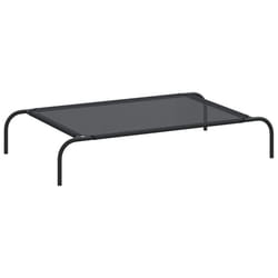 vidaXL Elevated Dog Bed Black L Textilene Puppy Breathable Sleeping Basket Mat