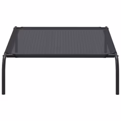 vidaXL Elevated Dog Bed Black L Textilene Puppy Breathable Sleeping Basket Mat - Additional view 4