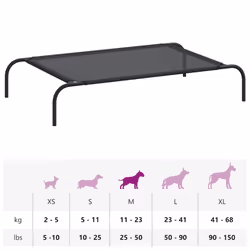 vidaXL Elevated Dog Bed Black L Textilene Puppy Breathable Sleeping Basket Mat - Additional view 7