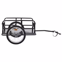 vidaXL Bike Trailer Cargo Bike Wagon Bicycle Cart Luggage Trailer Steel Black - Additional view 2