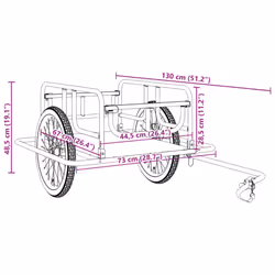 vidaXL Bike Trailer Cargo Bike Wagon Bicycle Cart Luggage Trailer Steel Black - Additional view 3