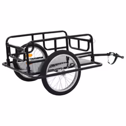 vidaXL Bike Trailer Cargo Bike Wagon Bicycle Cart Luggage Trailer Steel Black - Additional view 4