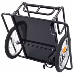 vidaXL Bike Trailer Cargo Bike Wagon Bicycle Cart Luggage Trailer Steel Black - Additional view 5
