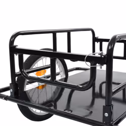 vidaXL Bike Trailer Cargo Bike Wagon Bicycle Cart Luggage Trailer Steel Black - Additional view 6