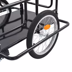 vidaXL Bike Trailer Cargo Bike Wagon Bicycle Cart Luggage Trailer Steel Black - Additional view 8