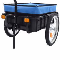 vidaXL Bike Trailer Cargo Bike Wagon Bicycle Trailer/Hand Wagon Steel Blue - Additional view 5