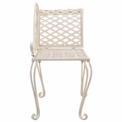 vidaXL Metal Garden Chaise Lounge Antique White Scroll-patterned Patio Bench