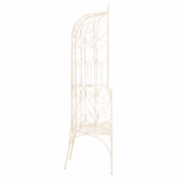 vidaXL Garden Bench 95cm Iron Antique White Outdoor Patio Yard Seat Chair