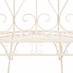 vidaXL Garden Bench 95cm Iron Antique White Outdoor Patio Yard Seat Chair - Additional view 4