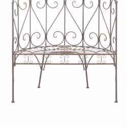 vidaXL Garden Bench 95cm Iron Antique Brown Outdoor Backyard Furniture Seat - Additional view 4
