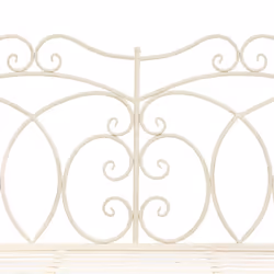 vidaXL Garden Bench 104cm Iron Antique White Outdoor Patio Yard Seat Chair