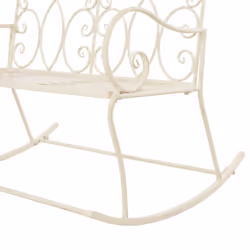 vidaXL Garden Bench 104cm Iron Antique White Outdoor Patio Yard Seat Chair - Additional view 4
