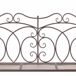 vidaXL Garden Bench 104cm Iron Antique Brown Outdoor Backyard Furniture Seat - Additional view 3