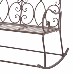 vidaXL Garden Bench 104cm Iron Antique Brown Outdoor Backyard Furniture Seat - Additional view 4