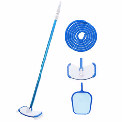 vidaXL 4 Piece Pool Maintenance Kit Spa Cleaning Tool Vacuum Skimmer Bush