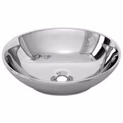vidaXL Wash Basin 40x33x13.5cm Ceramic Silver Bathroom Washroom Sink Bowl Unit