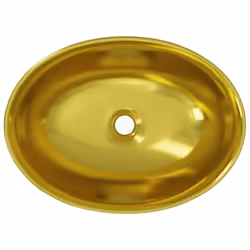 vidaXL Wash Basin Ceramic Gold Above Counter Bathroom Sink Wash Bowl Unit