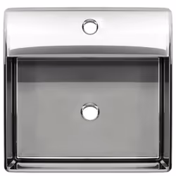 vidaXL Wash Basin with Overflow 41x41x15 cm Ceramic Silver Bathroom Home Bow