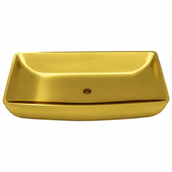 vidaXL Wash Basin 71x38x13.5cm Ceramic Gold Above Bathroom Sink Wash Bowl Unit