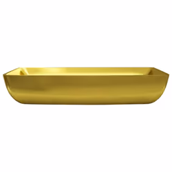 vidaXL Wash Basin 71x38x13.5cm Ceramic Gold Above Bathroom Sink Wash Bowl Unit