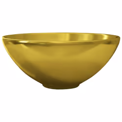 vidaXL Wash Basin 32.5x14cm Ceramic Gold Above Bathroom Sink Wash Bowl Unit