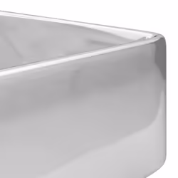 vidaXL Wash Basin Faucet Hole 48x37x13.5 cm Ceramic Silver Bathroom Home Bow