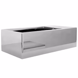 vidaXL Wash Basin with Overflow 49x25x15cm Ceramic Silver Bathroom Sink Bowl