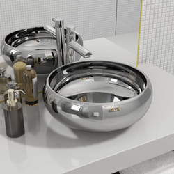 vidaXL Wash Basin 40x15cm Ceramic Silver Bathroom Washroom Sink Bowl Unit