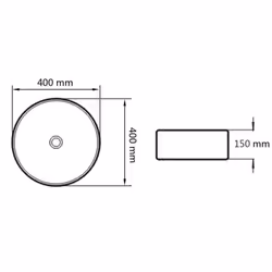 vidaXL Wash Basin 40x15cm Ceramic Silver Bathroom Washroom Sink Bowl Unit - Additional view 5