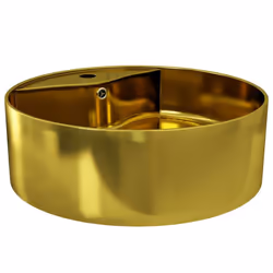 vidaXL Wash Basin with Overflow 46.5x15.5cm Ceramic Gold Bathroom Wash Sink