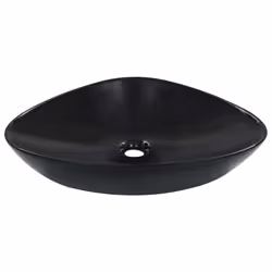 vidaXL Wash Basin Ceramic Black Above Counter Bathroom Wash Bowl Sink Unit