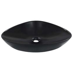 vidaXL Wash Basin Ceramic Black Above Counter Bathroom Wash Bowl Sink Unit