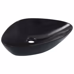 vidaXL Wash Basin Ceramic Black Above Counter Bathroom Wash Bowl Sink Unit