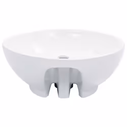 vidaXL Wash Basin with Overflow 46.5x18cm Ceramic White Wash Bowl Sink Unit