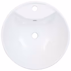 vidaXL Wash Basin with Overflow 46.5x18cm Ceramic White Wash Bowl Sink Unit
