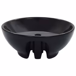 vidaXL Wash Basin with Overflow 46.5x18cm Ceramic Black Wash Bowl Sink Unit