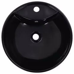vidaXL Wash Basin with Overflow 46.5x18cm Ceramic Black Wash Bowl Sink Unit