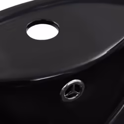 vidaXL Wash Basin with Overflow 46.5x18cm Ceramic Black Wash Bowl Sink Unit - Additional view 4