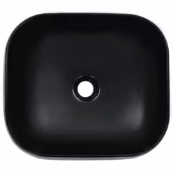 vidaXL Wash Basin 44.5x39.5x14.5cm Ceramic Black Bathroom Washroom Bowl Sink