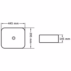 vidaXL Wash Basin 44.5x39.5x14.5cm Ceramic Black Bathroom Washroom Bowl Sink - Additional view 5